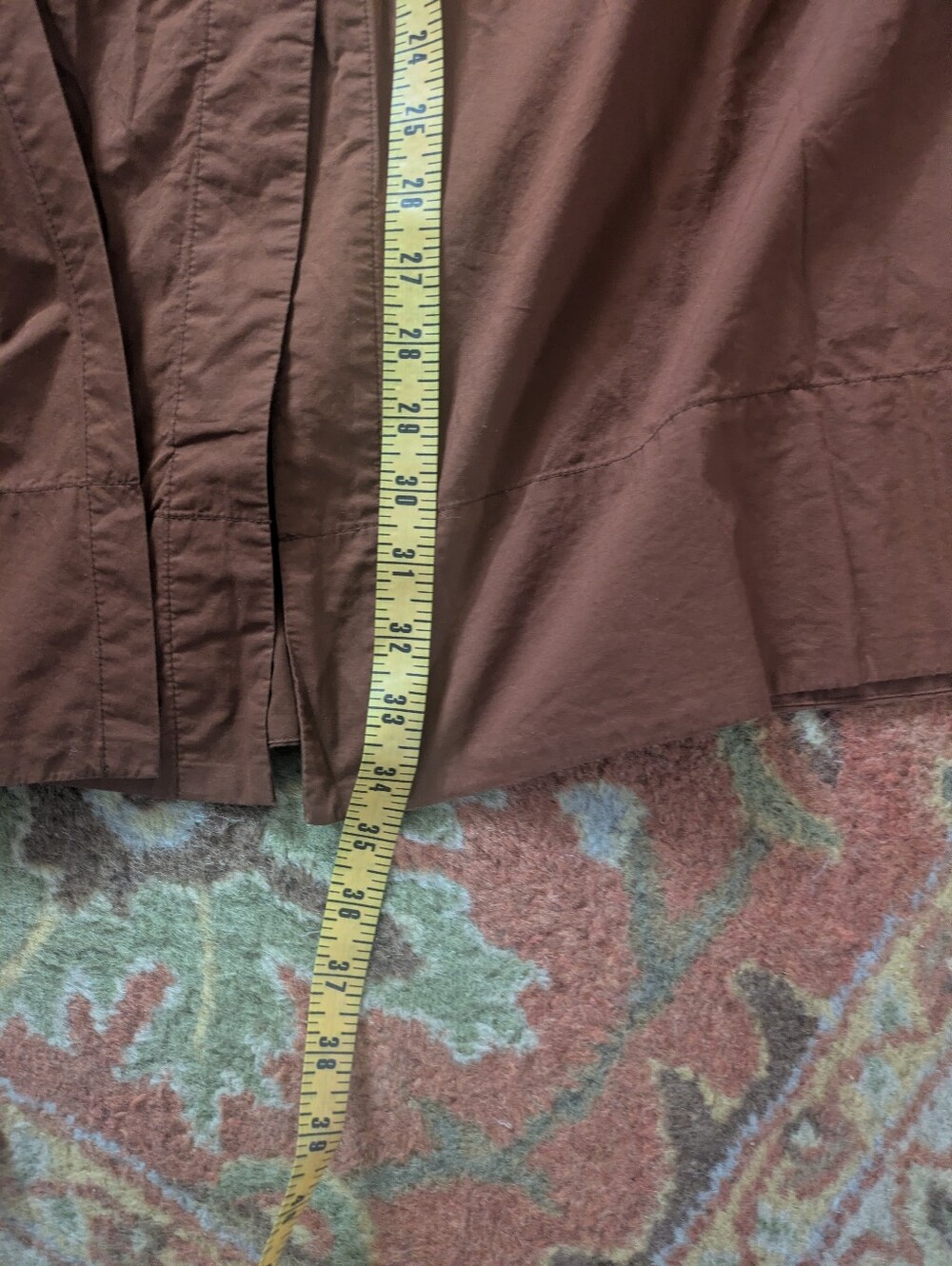 Everlane Rust-Brown Button-Front A-Line Skirt - Picture 10 of 12